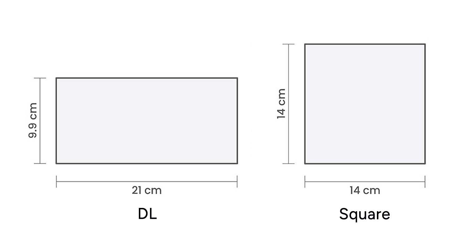 DL & Square Sizes