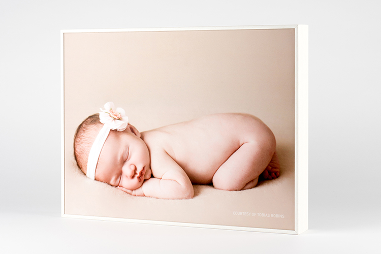 Bespoke photo display product of a box photo frame of a little girl in the autumn leaves