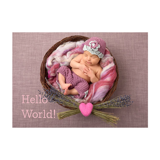 Newborn 1 Greetings Card Template