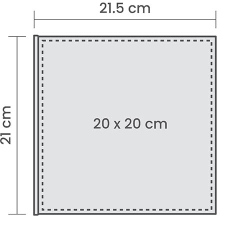 20x20cm (8x8")<br>Couverture Imprimé 20x20cm (8x8")<br>Couverture Imprimé