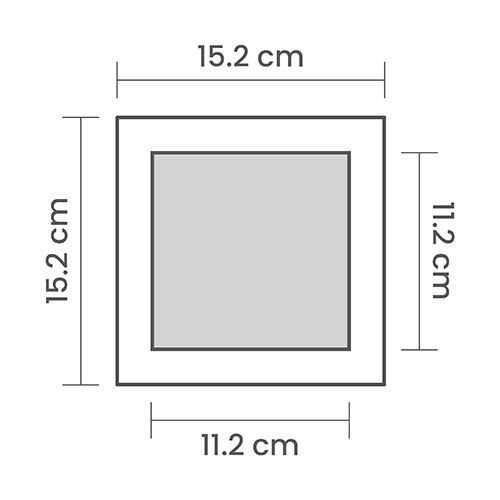15x15cm (6x6")<br>Carré 15x15cm (6x6")<br>Carré